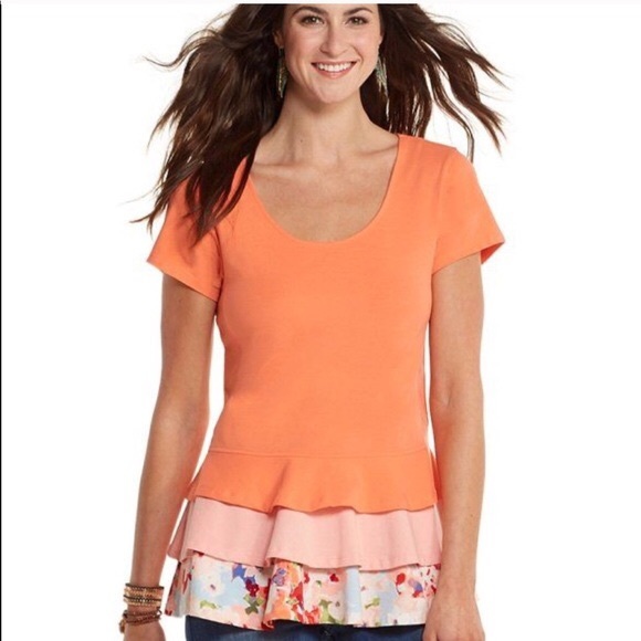 Matilda Jane Coral Weekend Womens Frill Floral Top